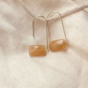 Floating citrine and gold tone Earrings